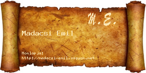Madacsi Emil névjegykártya