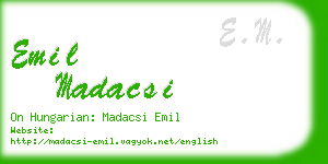 emil madacsi business card